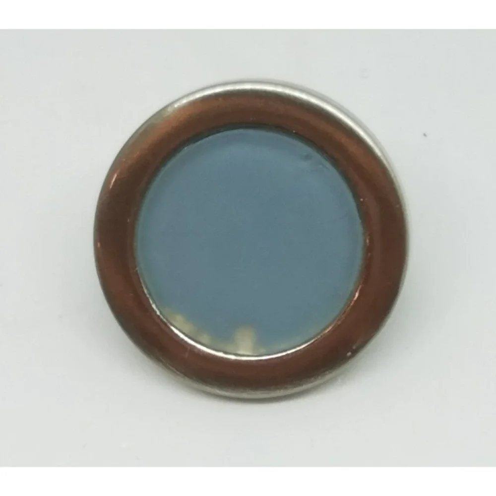 Set of 5 Atlas Homewares 229-BLU/BRN Blue Round Door Knob, Brushed Nickel